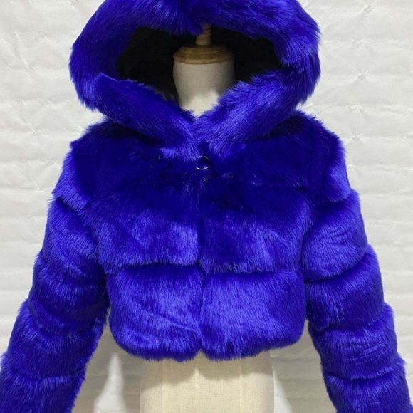 Luxury Winter Warm Fluffy Faux Fur Short Jacket - Picture 10 of 10